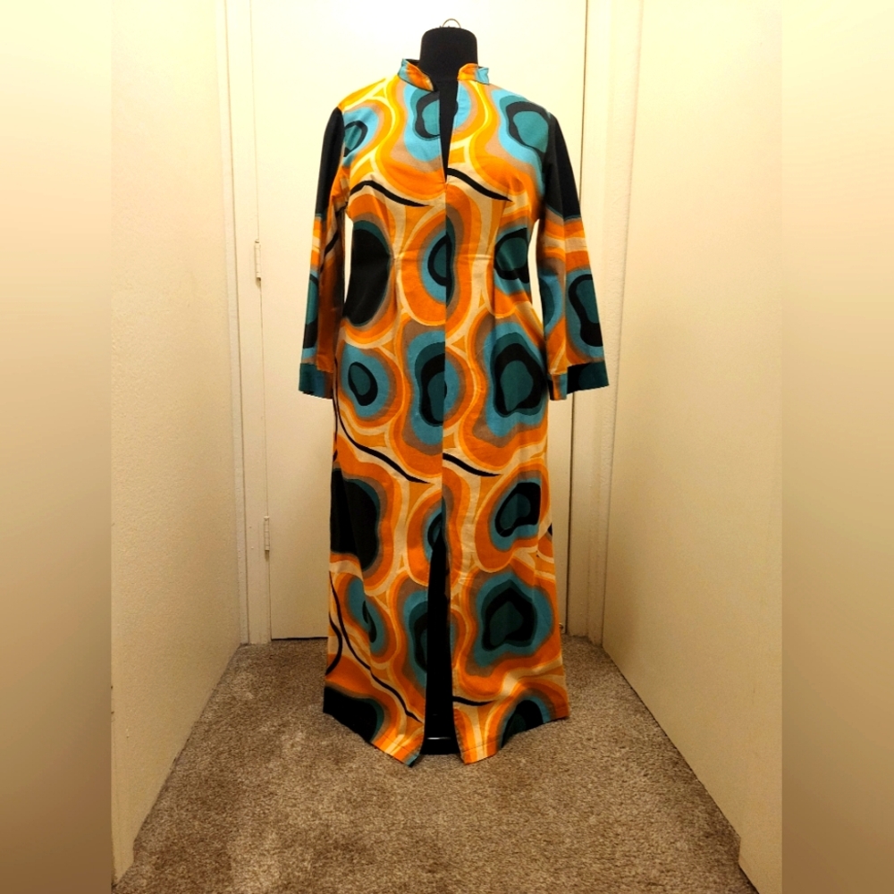 1970s remake from vintage pattern in MOOD exclusive fabric! XL maxi dress